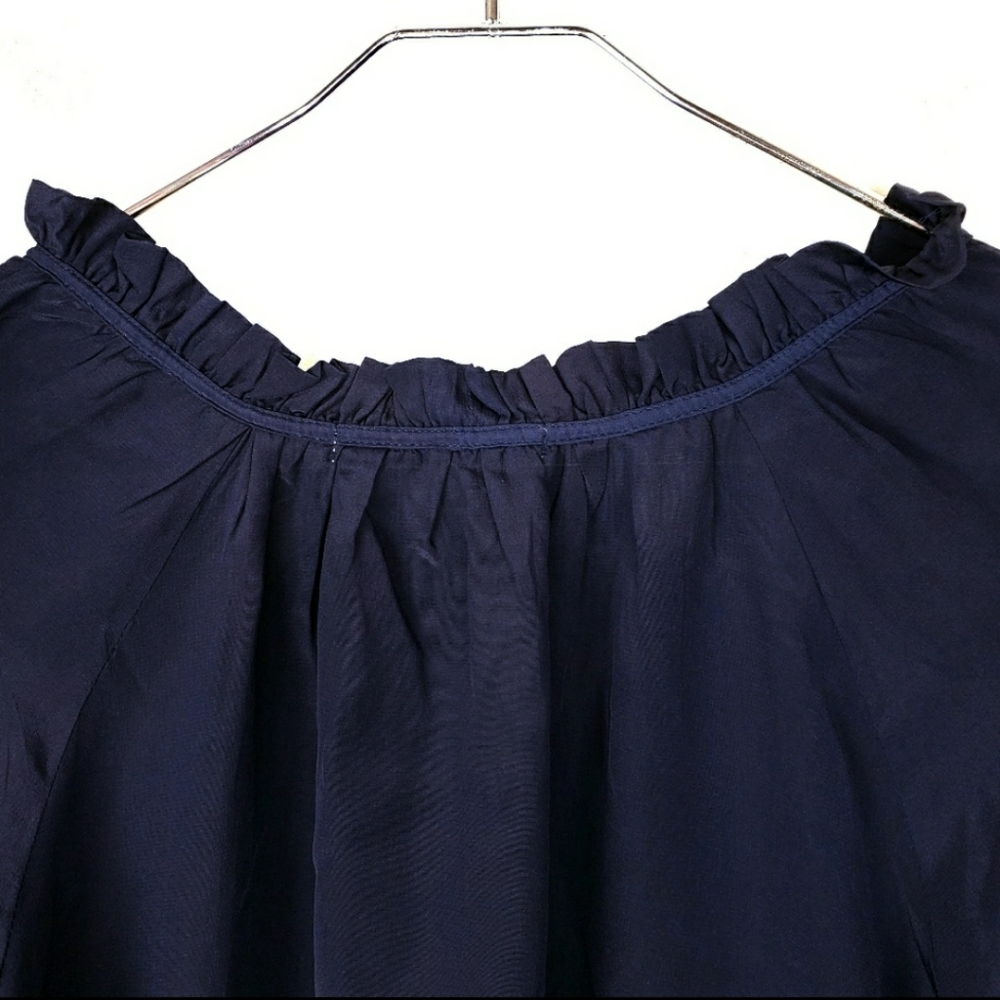Walter Baker Navy Silk Boho Kelsey Peasant Top XS - Picture 7 of 7